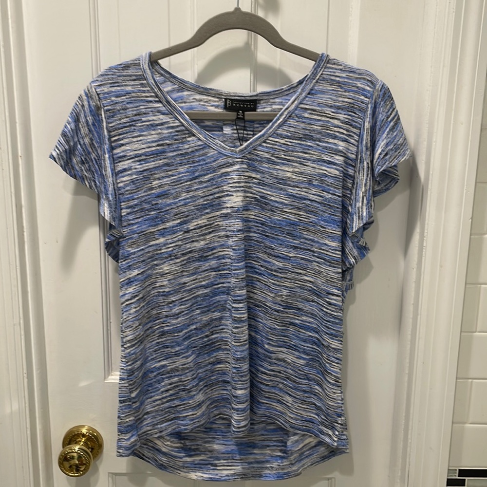 Bobeau Ruffle Sleeve Top